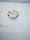 2 Korean version pure copper ring girls' small accessory, simple and ins style fashionable small round bean set ring with adjustable opening Specification image